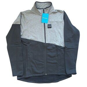 COLUMBIA Women's Columbia Lodge Hybrid Full Zip Color Block Black Grey Large